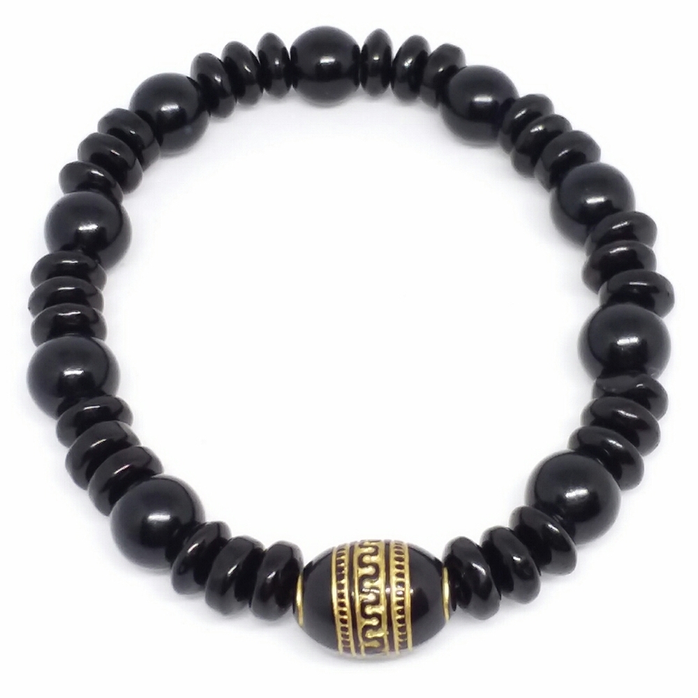 Black elastic handmade bracelet